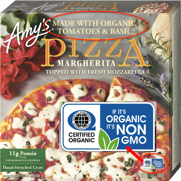 Amy's Margherita Pizza box